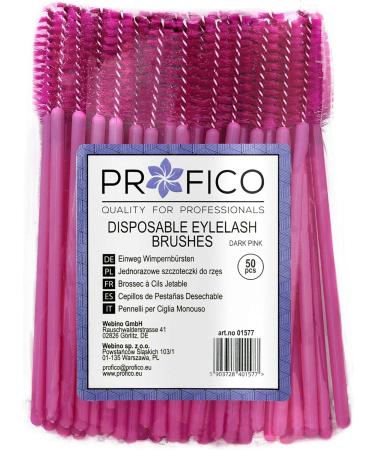 Profico 50-Piece Disposable Eyelash Brush Set - Dark Pink Mascara Applicator & Eyelash Extensions Tool - Buy Online on GoSupps.com