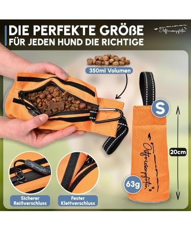 Ostfriesenpfoten Durable Feed Bag Enno - Washable Dog Dummy Size S Metal-Free Orange | Includes Agility Training eBook - All Breeds - Buy Online on GoSupps.com