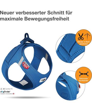 Curli Clasp Vest Harness - Air-Mesh Blue L - Ideal for Dogs | International Shipping - Buy Online on GoSupps.com