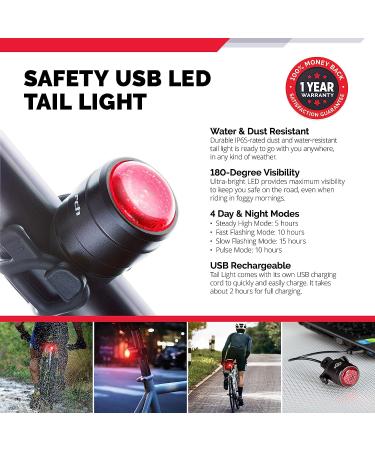 Cycle Torch Bolt - USB Rechargeable Red LED Bicycle Light - Buy Online on GoSupps.com