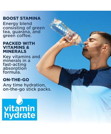 Vitamin Hydrate Electrolyte Drink Mix Super Hydration Boost Stamina 0 Sugar Blue Raspberry 10 Stick Packs - Buy Online on GoSupps.com