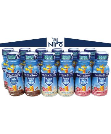 PediaSure Grow and Gain Shake with Immune Support | Complete Nutrition | Strawberry, Vanilla, and Chocolate Flavors | 12 Pack 8 Fl Oz - Buy Online on GoSupps.com