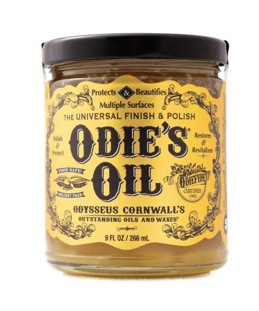 Odie's Oil  Universal Finish for Wood  Leather  Plastic  Vinyl  Metal and More  9 Ounce Glass Jar  Food Safe and Solvent Free Non Toxic Finish