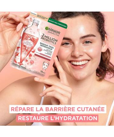 GARNIER Skin Active - 2 Million Probiotics Tissue Face Mask - Repairing Mask - Radiance & Hydration - Enriched with Probiotic Fractions - Vegan & Cruelty Free - All Skin Types - x1 - Buy Online on GoSupps.com