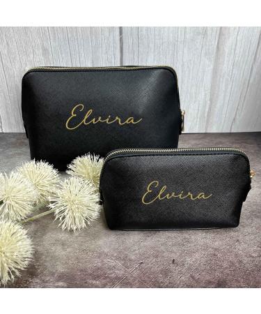 Personalized Cosmetic Bag for Women | Custom Makeup & Cultural Bags | Perfect Birthday & Christmas Gift (Black) - Buy Online on GoSupps.com