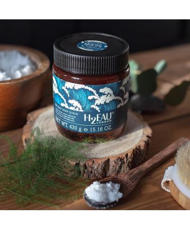 H2Eau Sea Salt Body Scrub with Sea Kelp Red Sea Algae and Sea Water Soothes Softens and Primes Skin Fresh Ocean Scent 430g - Buy Online on GoSupps.com