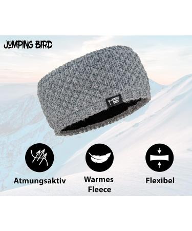 Buy Knitted Jumping Bird Headband for Women - Winter Fleece Lined in Adamello Grey | International Shipping Available - Buy Online on GoSupps.com