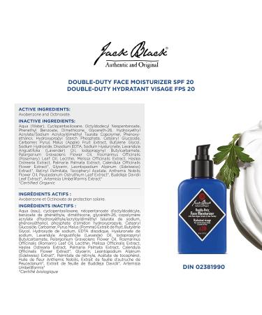 Jack Black - DoubleDuty Face Moisturizer SPF 20 3.3 Fl Oz - Buy Online on GoSupps.com