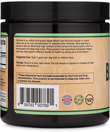 Blue Spirulina Powder - 35% Phycocyanin Superfood from Blue-Green Algae | Smoothie Mix | Natural Food Coloring | 1 Month Supply - Buy Online on GoSupps.com