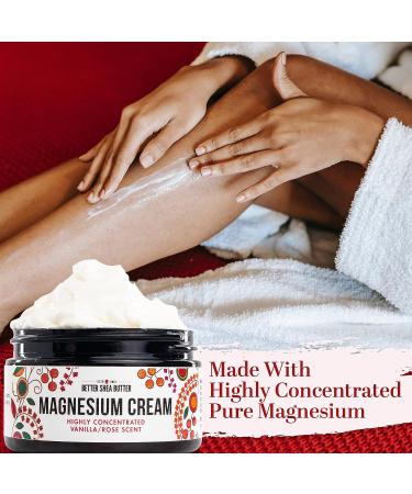 Organic Magnesium Good Night Cream for Muscle Tension Relief | Safe for Pregnancy & Kids | Vegan, Natural Ingredients | (Vanilla Rose) - Buy Online on GoSupps.com