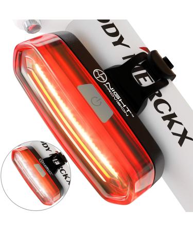 NP NIGHT PROVISION DUO-120 Red/White Strobe Back Rear Bike Light USB Rechargeable COB LED Lights PSR-120 Police Patrol Red/Blue Strobe Safety Warning Firefighter Police DUO-120: RED & WHITE LED (RED CASE)