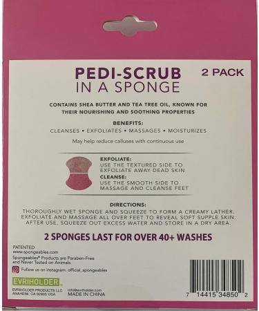 Pedi-Scrub In A Sponge Lavender Tea Tree Oil - 2 Pack | Exfoliating Foot Scrub - Buy Online on GoSupps.com