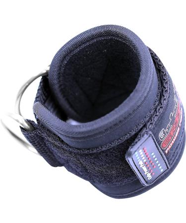 Neoprene Ankle Straps for Cable Machines - Adjustable Double D-Ring Cuffs for Enhanced Leg, Abs, and Glute Workouts - Buy Online on GoSupps.com