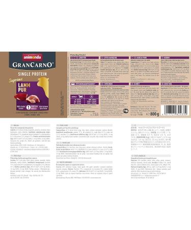 Animonda Gran Carno Adult Single Protein Dog Food - Lamb Pure 800g (6 Pack) | Premium Wet Food for Dogs - International Shipping - Buy Online on GoSupps.com