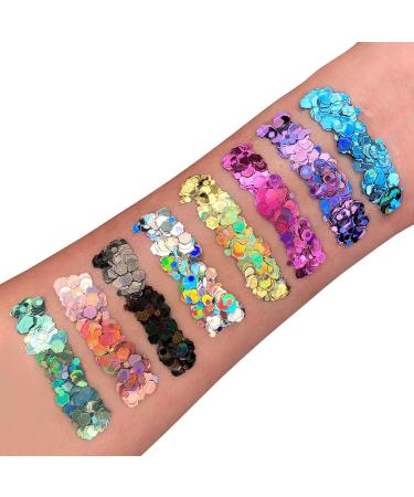 Moon Glitter Chunky Holographic Green Glitter - Cosmetic Festival Makeup for Face, Body, Nails, Hair & Lips - 3g - Buy Online on GoSupps.com