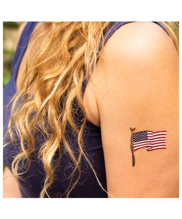Patriotic Temporary Tattoos | 4th of July Party Supplies | American Flag Red White and Blue Fake Tattoos - Buy Online on GoSupps.com