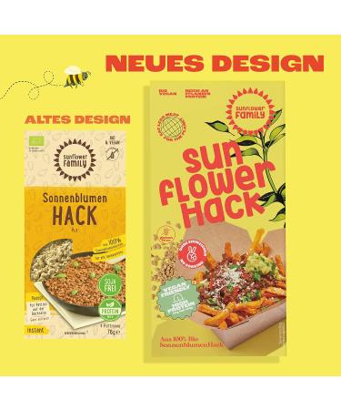 Sunflowerfamily Sunflowerhack - Vegan Meat Alternative (76g) - 100% Sunflower Seeds Gluten-Free High Protein Vegetarian Replacement - Buy Online on GoSupps.com