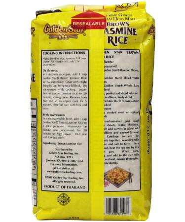 Golden Star Brown Jasmine Rice 2 lbs - Authentic Thai Rice - Pack of 1 - Buy Online on GoSupps.com