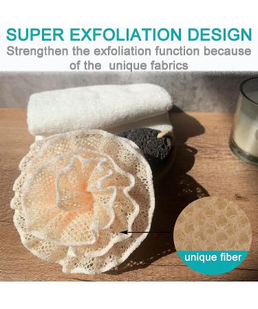 4-Piece Set Soft Weave Exfoliating Cloths & Bath Spa Scrubber Ball - Remove Dead Skin, Create Rich Foams - Skin Care Essential - Buy Online on GoSupps.com