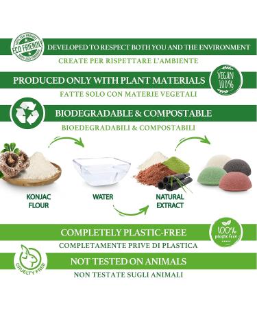 Sinutan Konjac Face Sponge | 100% Natural Bamboo Activated Carbon & Green Tea | Deep Cleansing & Peeling Round Face & Body Sponge - Buy Online on GoSupps.com
