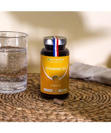 VITAMIN D3 100% Pure 2000 IU 1000% Daily Intake Bone & Teeth Health Immunity 60 Capsules Nutrimea Made in France - Buy Online on GoSupps.com