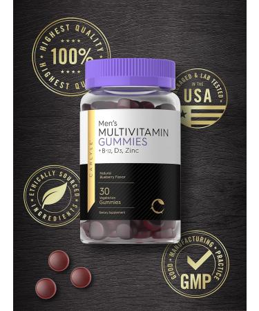 Carlyle Men's Multivitamin Gummies - 30 Count | Blueberry Flavor | B12, D3, Zinc | Vegetarian Supplement - Buy Online on GoSupps.com