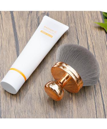 Blend & Blur Extra Large Body Makeup Brush - Kabuki Brush for Self Tanner & Bronzer Application | 3.2" Round Head with Drawstring Bag (Rose Gold - Buy Online on GoSupps.com