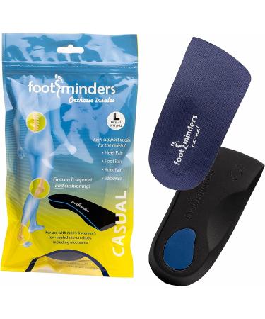Footminders Casual Orthotic Arch Support Insoles - Small (Men 5-7, Women 6-8) - Relieve Foot Pain from Flat Feet & Plantar Fasciitis - 2 Pack - Buy Online on GoSupps.com