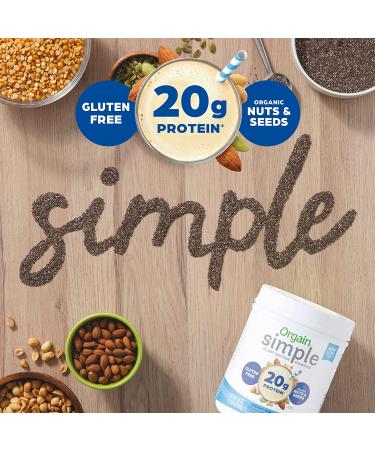 Orgain Simple Organic Vegan Vanilla Protein Powder - 20g Plant Based Protein, Fewer Ingredients, Dairy-Free, Gluten-Free, Non-GMO - 1.25lb - Buy Online on GoSupps.com