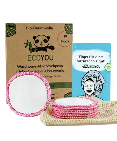 Ecoyou Smart Pads washable made of organic cotton 10 St. Pink Zero Waste WattPads + W schenetz made of cotton make-up remote pads + skin care guide reusable pads - Buy Online on GoSupps.com