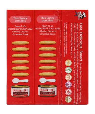 Bumble Bee Chicken Salad Snack on the Run Kit - Pack of 3, 3.5oz - Ready to Eat Protein Snack with Crackers & Spoon - Shelf Stable & Convenient - Buy Online on GoSupps.com