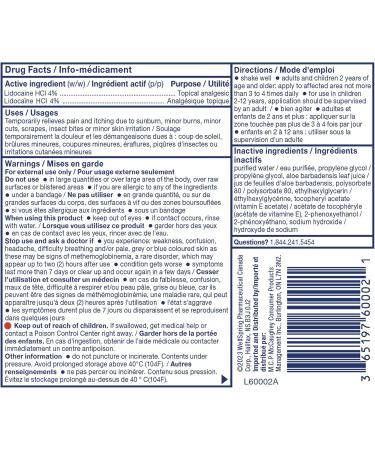 Solarcaine First Aid Pain Relieving Lidocaine Spray With Soothing Aloe Vera 115g - Buy Online on GoSupps.com