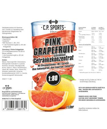 C.P.Sports Sugar-Free Beverage Syrup - Lemon Mineral Drink Concentrate with Vitamins | 10L + 2 Pump Dispenser 5L (2 Pack) | Perfect for Sports Hydration - Buy Online on GoSupps.com