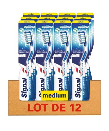 Signal Toothbrush X12 Medium white system with intense shine enamel of the teeth plus white (12 pieces)