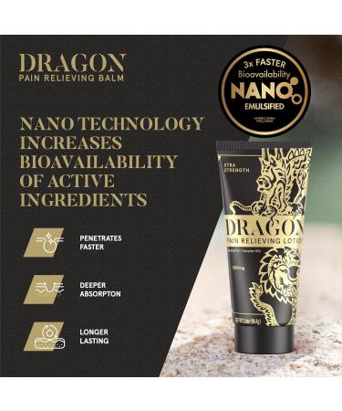 Dragon Pain Relieving Lotion 3.4oz - Xtra Strength Muscle & Joint Relief | Quick Absorb Natural Ingredients for Back Elbows Feet Legs & Neck - Buy Online on GoSupps.com