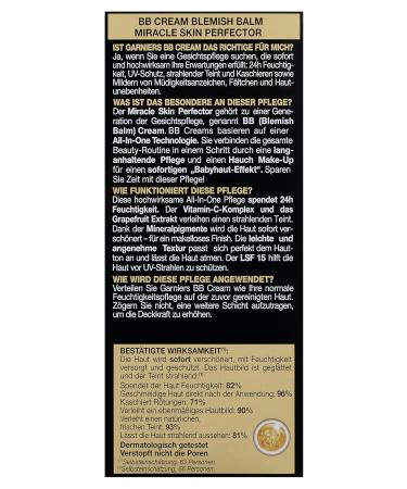 Garnier BB Cream - Tinted Day Cream for Radiant Complexion | Medium to Dark | SPF 15 | 50ml - Buy Online on GoSupps.com