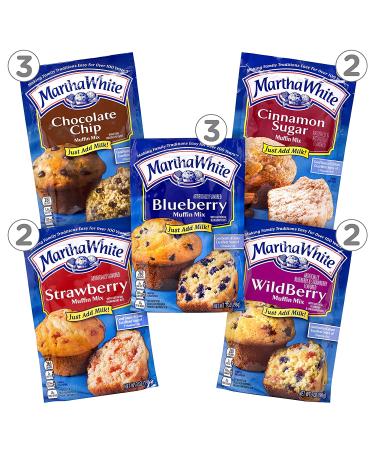 Martha White Muffin Mix Sampler Variety Pack - Pack of 12 - Chocolate Chip, Blueberry, Strawberry, Cinnamon Sugar, Wildberry - Just Add Milk - Buy Online on GoSupps.com