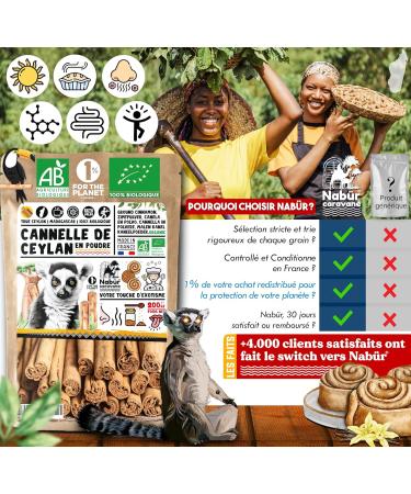 Nab r - 200 gr Poudre Cannelle de Ceylan 100% BIO Sans Additifs Cannelle moulue de Ceylan Madagascar - Buy Online on GoSupps.com