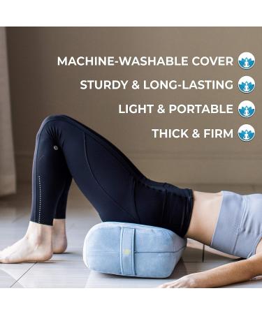 Florensi Yoga Bolster Pillow - Luxurious Velvet Restorative Yoga Cushion - Supportive Meditation Pillows - Machine Washable Cover - Light Blue - Buy Online on GoSupps.com