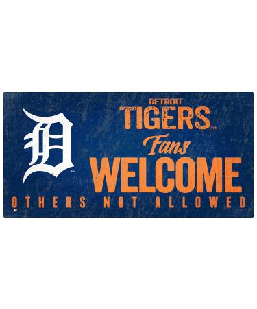 MLB Detroit Tigers Unisex Detroit Tigers Fans Welcome Sign, Team Color, 6 x 12