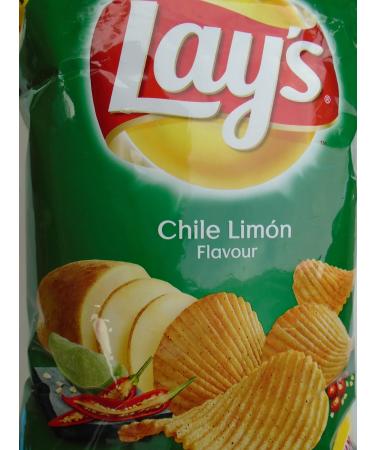 Lay's Lays Chili Pack of 32 Crispy Lemon Flavored Snacks 50g