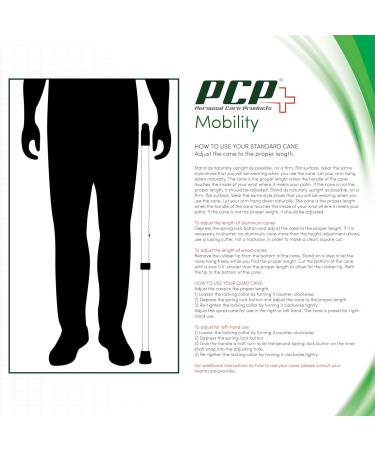 PCP Adjustable Standard Offset Handle Cane Bariatric Foam Grip Wrist Strap Black - Buy Online on GoSupps.com