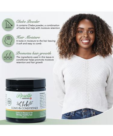 Roselle Naturals Chebe Leave-In Conditioner with Authentic Chebe Powder | Moisture-Boosting Creamy Formula | 4 oz - Buy Online on GoSupps.com