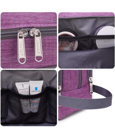 WANDF Toiletry Bag Water-Resistant Nylon Travel Wash Bag Lightweight Dopp Kit for Men and Women (A-Light Purple) - Buy Online on GoSupps.com