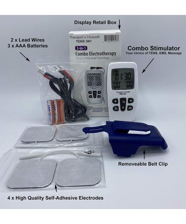 Therapist's Choice TENS3N1 Dual Channel Digital Combo with TENS, EMS, Massage & Accessories - White - Buy Online on GoSupps.com