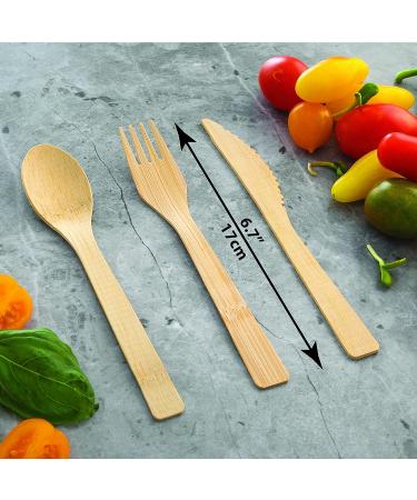 2ZEBRAZ 100% Bamboo Cutlery Set - Eco-Friendly Flatware in Premium Box Set of 100 - Buy Online on GoSupps.com