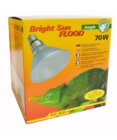 Lucky Repile Bright Sun Flood Jungle - 70 W Metal Dampfall for E27 Caps - Terrarium lamp with daylight spectrum - heat lamp with UVA & UVB radiation - UV lamp for tropical reptiles 70 watt flood required) single - Buy Online on GoSupps.com
