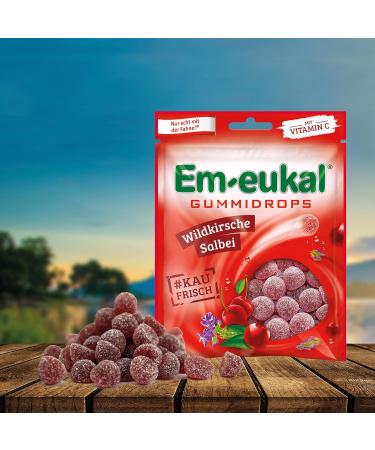 Em-eukal Gummidrops Wild Cherry-Sage - 90g Pack | Buy Online for International Shipping - Buy Online on GoSupps.com