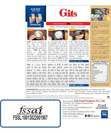 Gits Breakfast and Snack Mixes (Rava Dosai) 200g - Buy Online on GoSupps.com