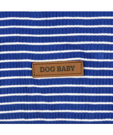 Zunea Striped Dog Shirt for Small Dogs & Cats - Soft Cotton Summer Tank Top - Blue - Size L (1 Pack) - Buy Online on GoSupps.com